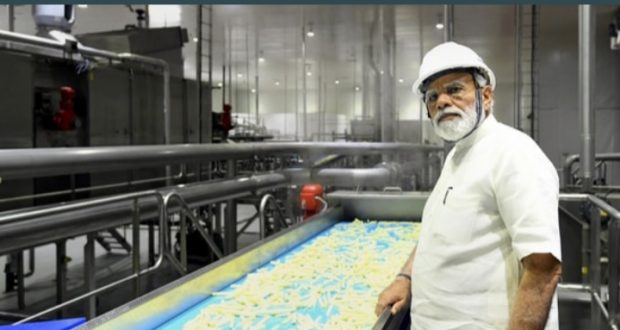 India’s milk production highest in the world: PM Modi while inaugurating the Banas Dairy in Gujarat.