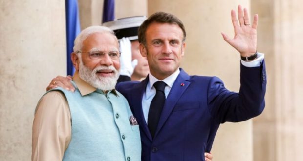 PM Modi welcomes upon his arrival in France