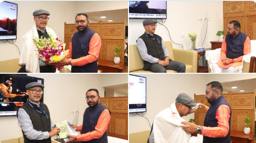 केन्‍द्रीय आयुष राज्य मंत्री (स्वतंत्र प्रभार) ने पद्म श्री डॉ. पद्म गुरमीत को बधाई दी