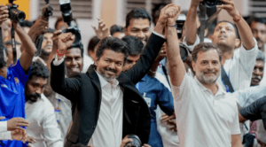 Rahul gandhi vijay kee shapath grahan mein shamil 