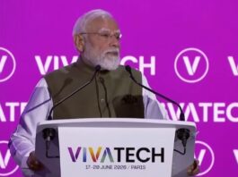 PM Modi's address at VivaTech Summit 2026 in Paris.