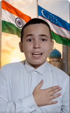 pm-uzbek-youth-hindi-welcome